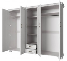 Пятистворчатый шкаф для одежды с зеркалом Тиффани 5DG2S Z крем вудлайн