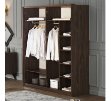 Четырехдверный распашной шкаф для одежды и белья с зеркалом в спальню Алегро ALEG-20