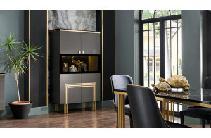 Двустворчатый шкаф витрина для посуды Карлино (Carlino) CARL-13