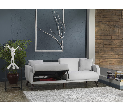 Трехместный Диван-кровать Flexy Флекси (светло-серый)