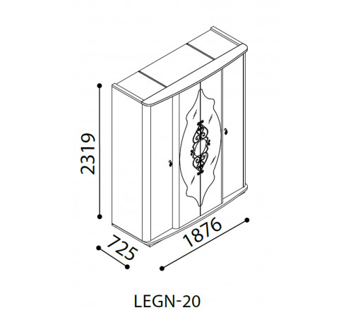 Четырехстворчатый шкаф Легенда венге LEGN-20