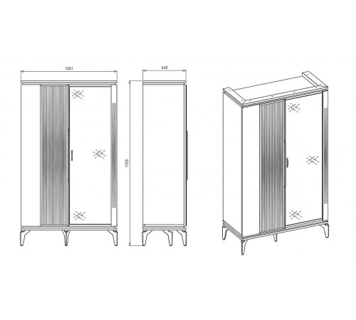 Двухдверная витрина для посуды Лоретто (Loretto) LORET-13