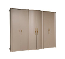 Шестистворчатый шкаф для одежды Моника (Капучино эмаль)