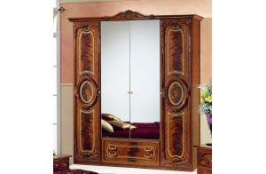 Четырехстворчатый шкаф для одежды Роза (орех)