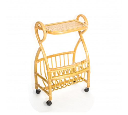 Столик с подставкой для газет Classic Rattan 17/17 из ротанга на колесиках