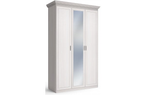 Спальня Неаполь Ясень анкор светлый (патина "серебро") экокожа «polo» белая.