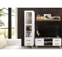 Гостиная Вега Скандинавия 2 (глянец, белый + дуб каньон)