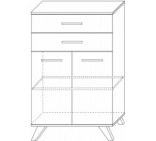 Гостиная Вега Скандинавия 3 (глянец, белый + дуб каньон)