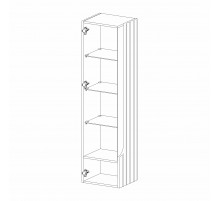 Шкаф-витрина навесной Лоренсо МН-043-02/03 белый Распродажа с экспозиции