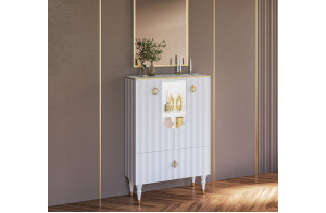 Комбинированный шкаф витрина Лоренсо МН-043-01 белый