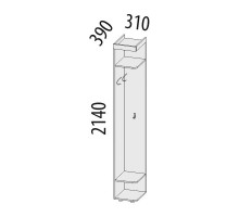 Угловой стеллаж-вешалка Мэри 39.15 правая