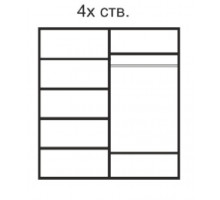 Четырехстворчатый шкаф для одежды Rimini РМШ2/4 (слоновая кость)