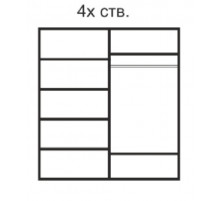 Четырехстворчатый шкаф для одежды Rimini Solo РМШ2/4 (s) (черный)