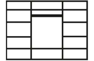 Шестистворчатый шкаф для одежды Diora ДШ2/6 (слоновая кость)