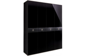 Четырехстворчатый шкаф для одежды Rimini Solo РМШ2/4 (s) (черный)