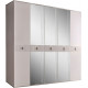 Пятистворчатый шкаф для одежды с зеркалом Rimini Solo РМШ1/5 (s) (слоновая кость)