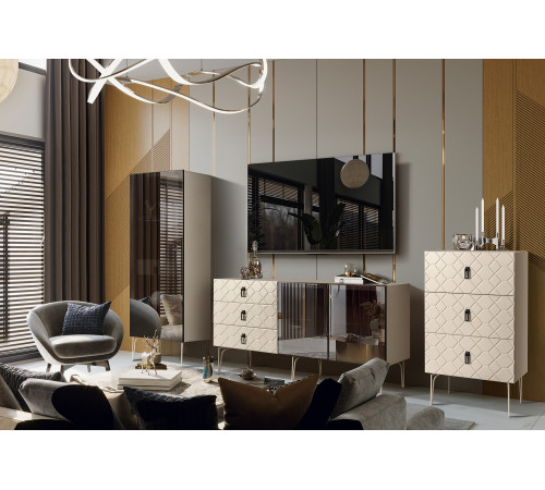 Витрина для гостиной Богемия Фарфале (Bogemia Farfalle) БМВ1-1С(Fa)