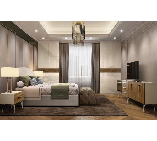 Пятистворчатый шкаф для одежды с ящиками Богемия Вуд (Bogemia Wood) БМШ2/51 (Wo)