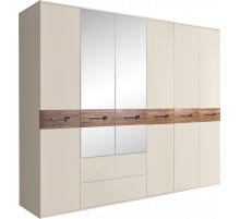 Шестистворчатый шкаф для одежды с зеркалами и ящиками Богемия Вуд (Bogemia Wood) БМШ1/61 (Wo)