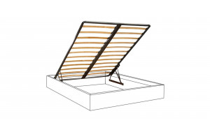 Двуспальная кровать с подъемным механизмом Венеция ВНКР140-1 с мягкой спинкой (дуб седан)