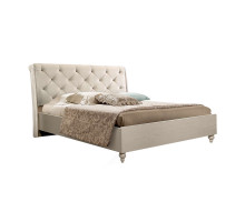 Двуспальная кровать с мягкой спинкой Венеция ВНКР140-2 (дуб седан)