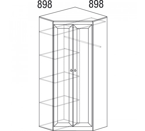 Шкаф для одежды в гостиную Инна 606 светлый